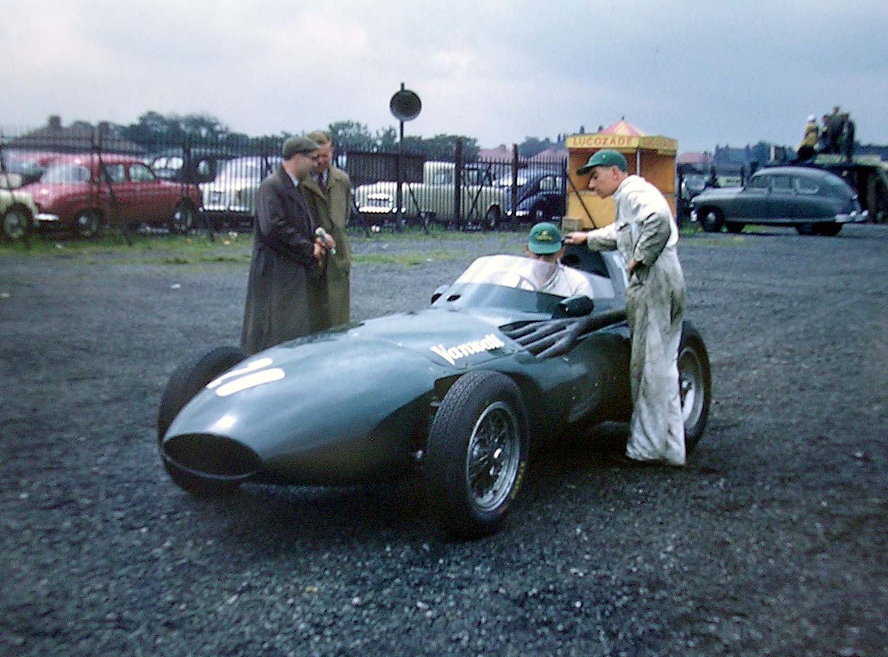 Winning Vanwall just before the 1957 British GP