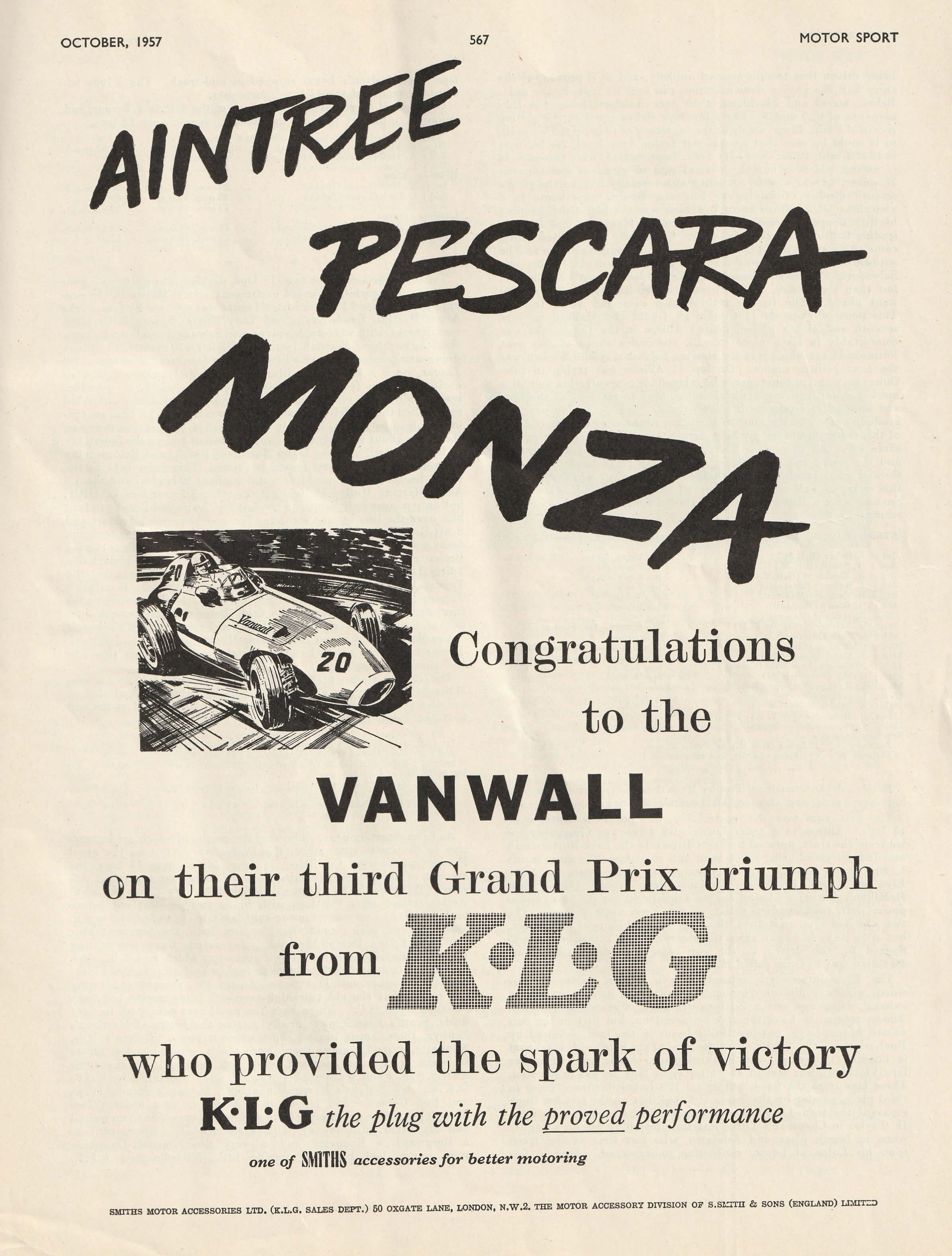 Celebrating Vanwall's wins in 1957